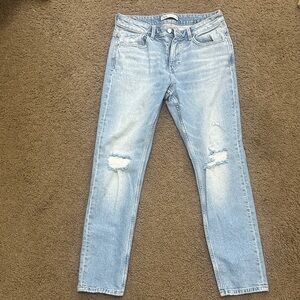 Zara Light Blue Ripped Skinny Jeans